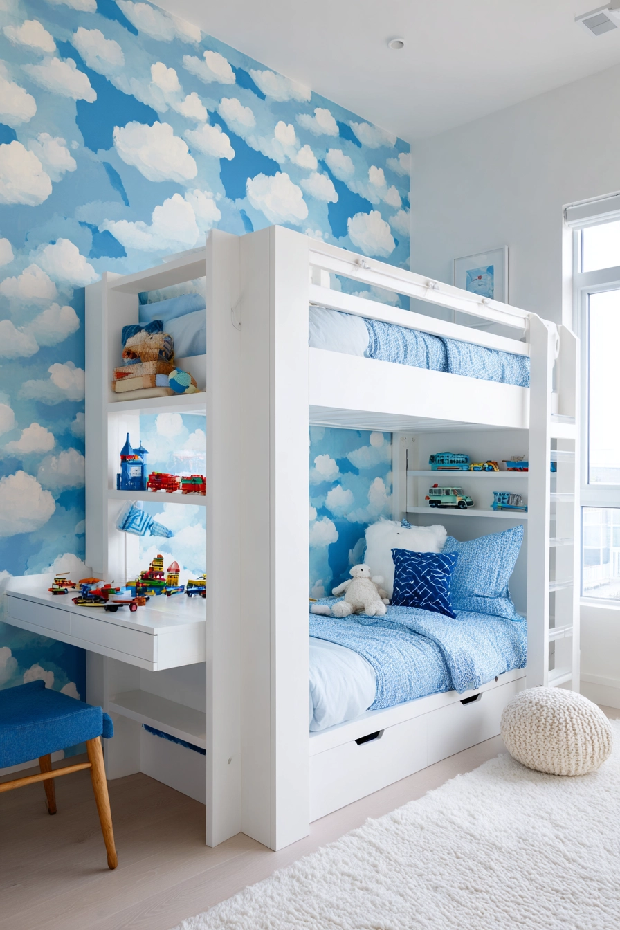 white and blue bedroom 17
