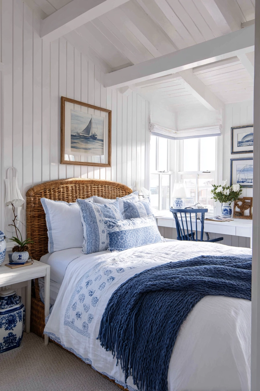 white and blue bedroom 9