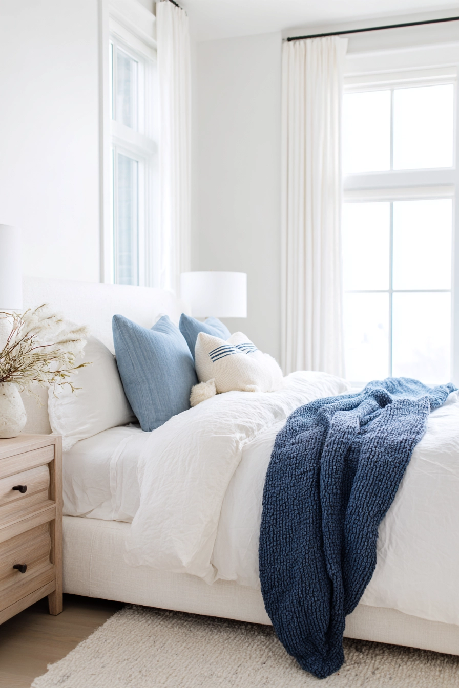 white bedroom with blue accents 2