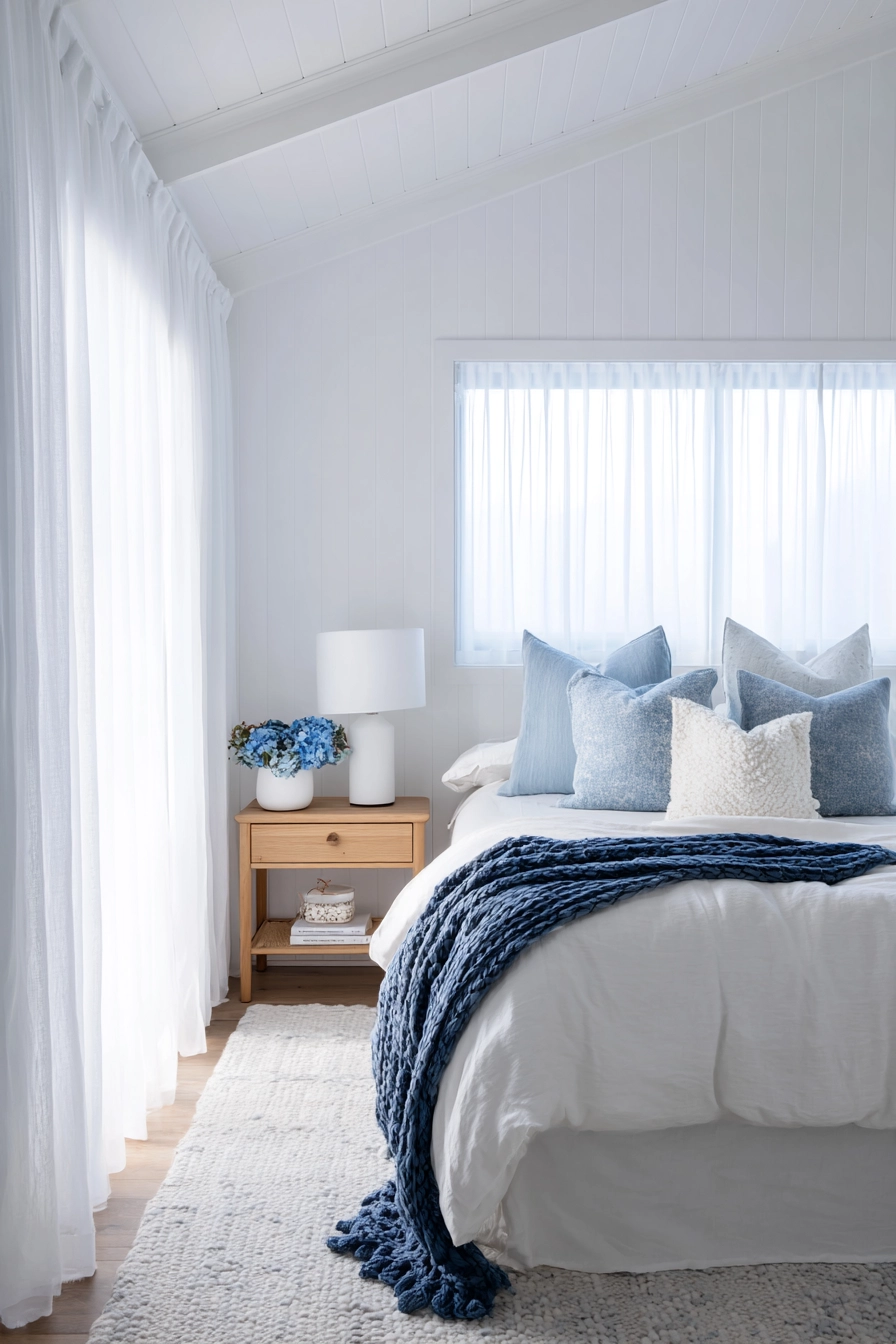 white bedroom with blue accents 3