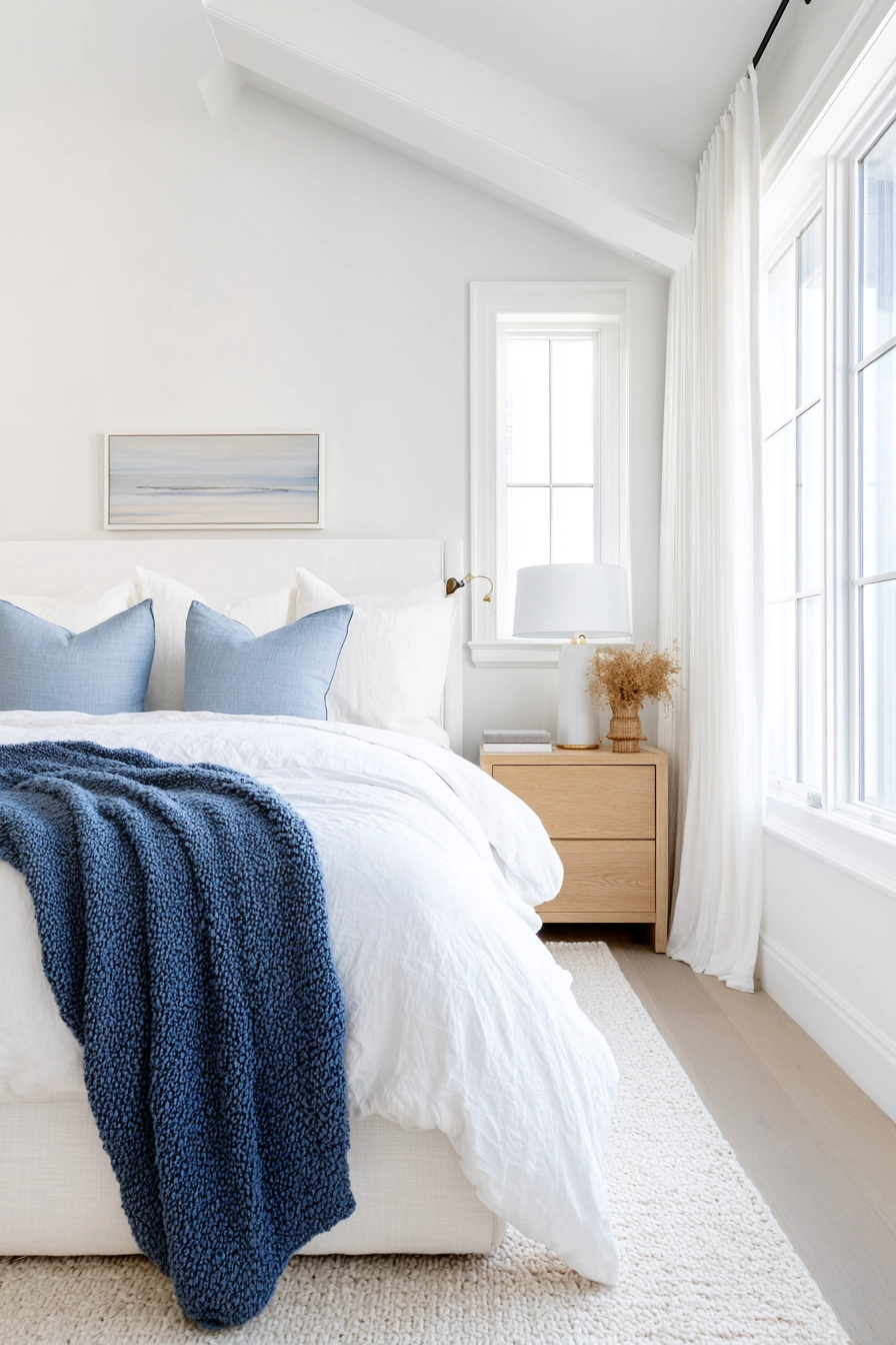 white bedroom with blue accents 4
