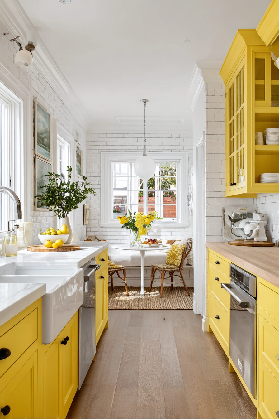 yellow kitchen cabinets 1