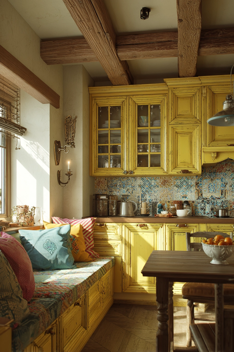 yellow kitchen cabinets 11