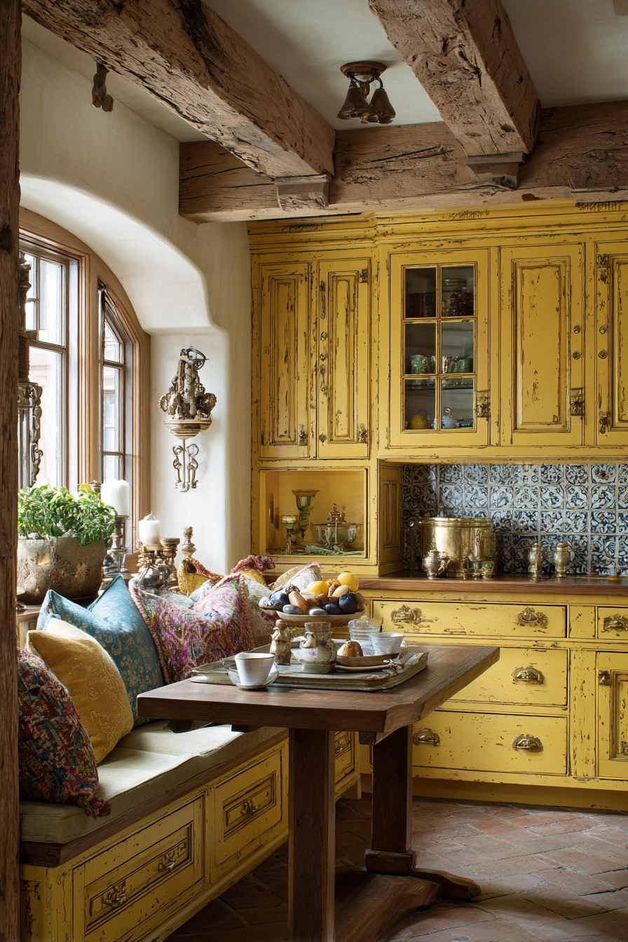 yellow kitchen cabinets 12