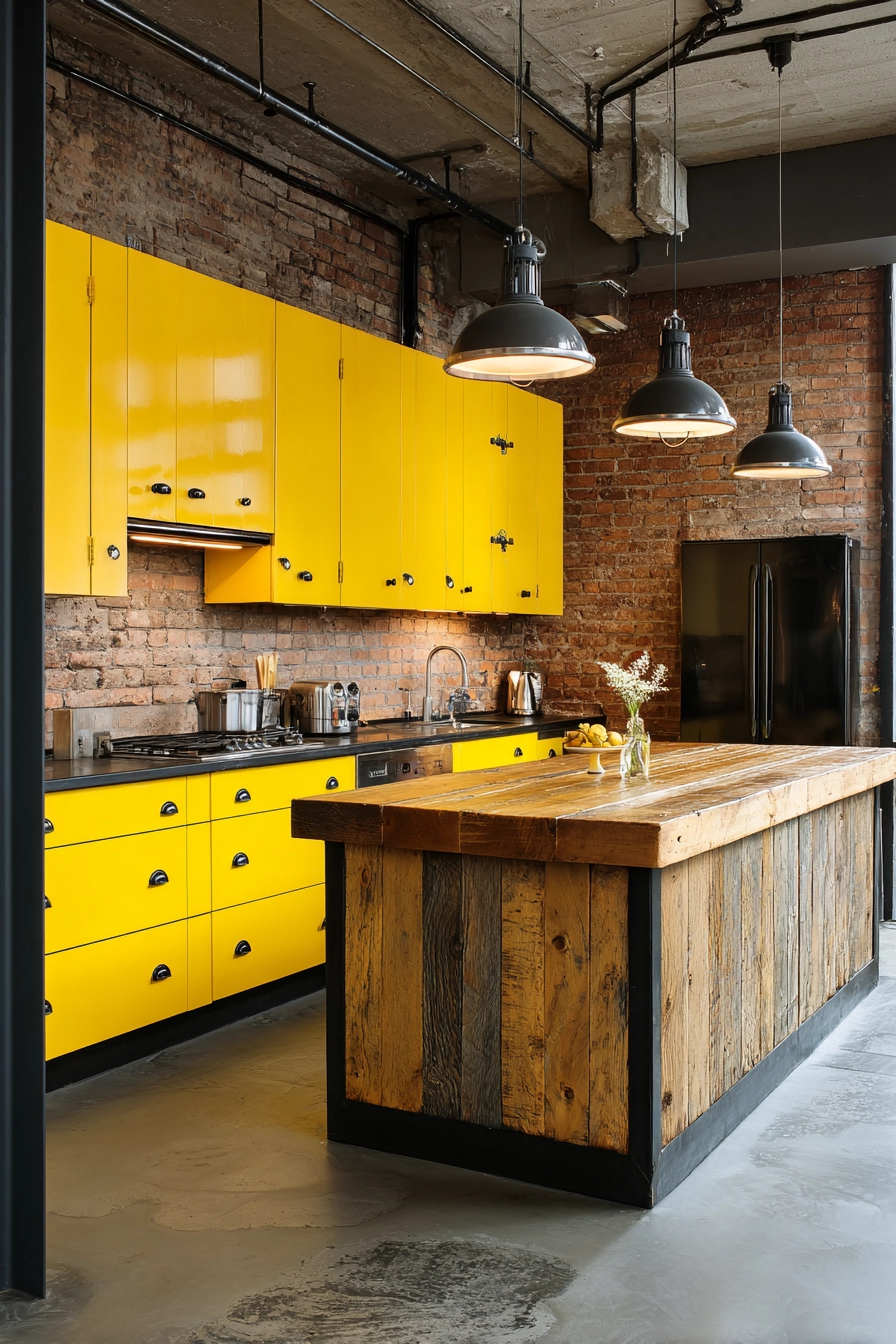 yellow kitchen cabinets 13