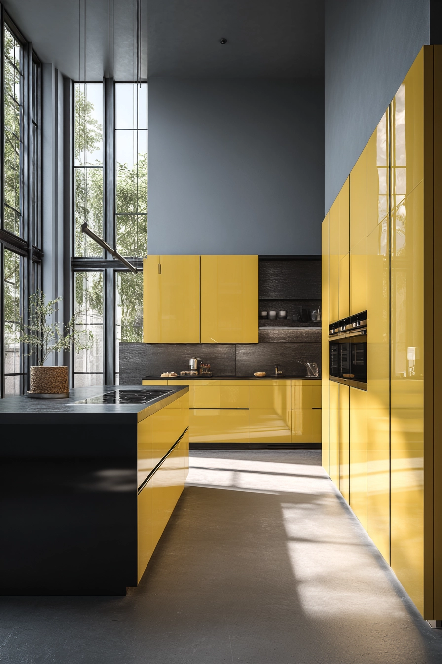 yellow kitchen cabinets 19