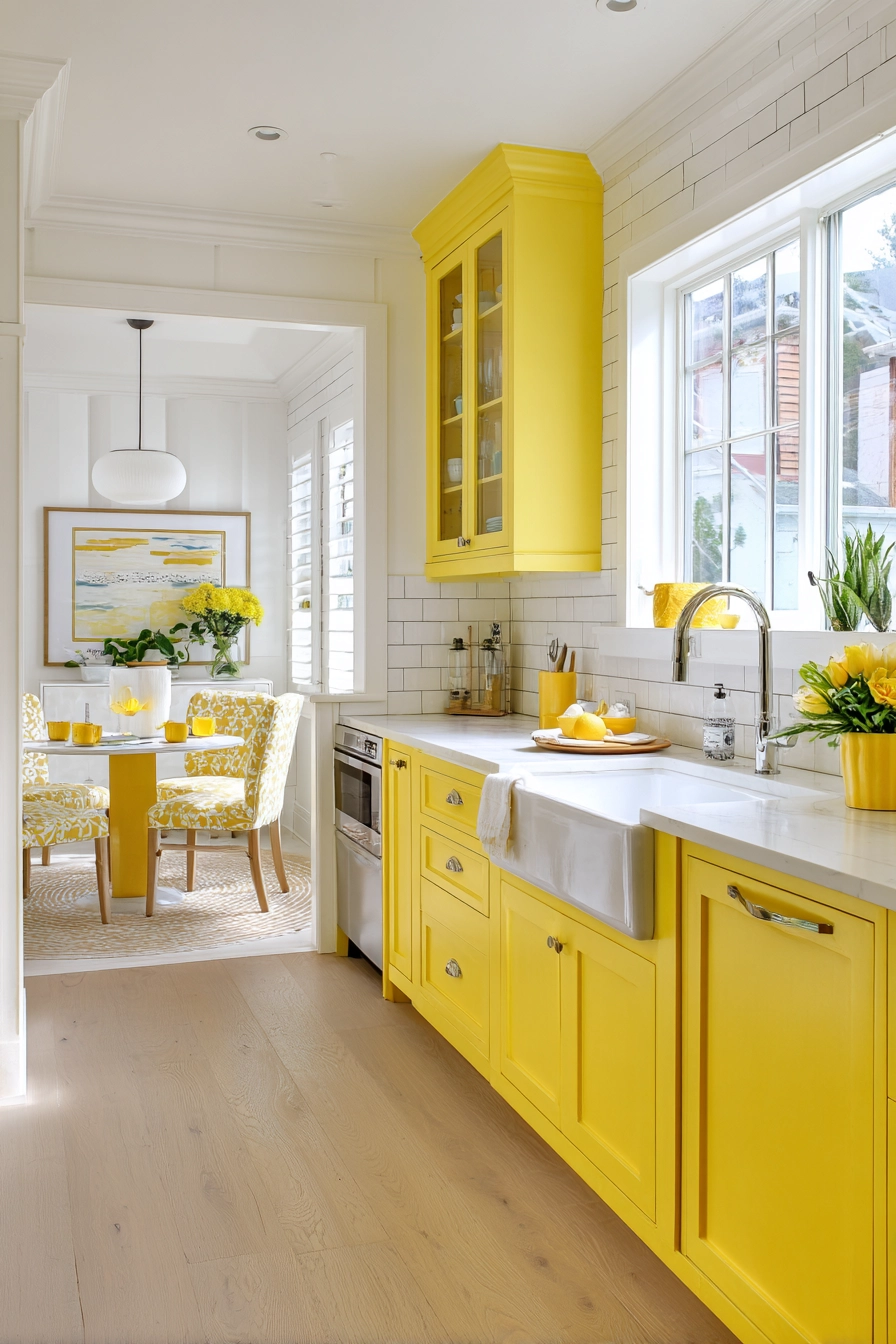 yellow kitchen cabinets 2