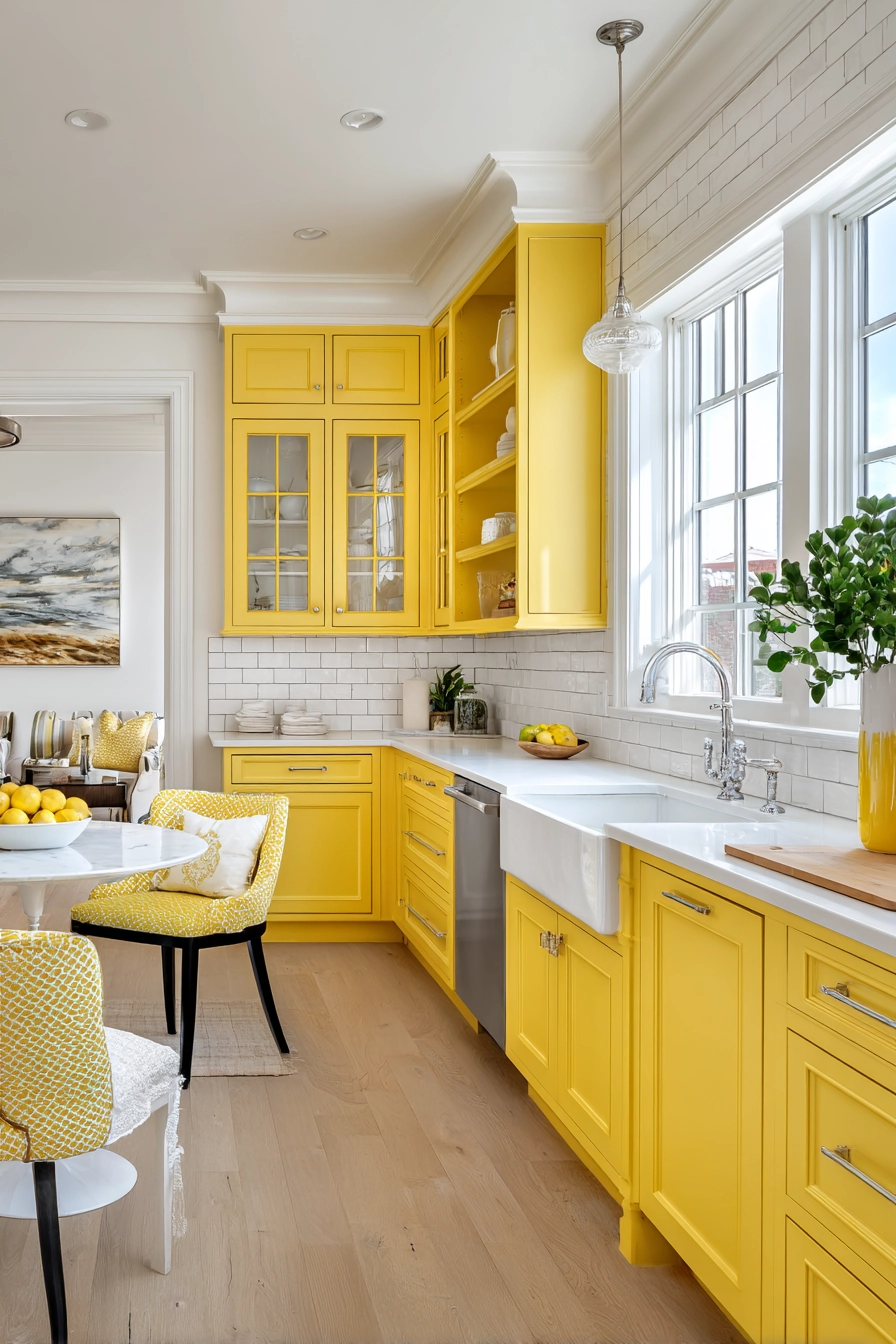 yellow kitchen cabinets 3