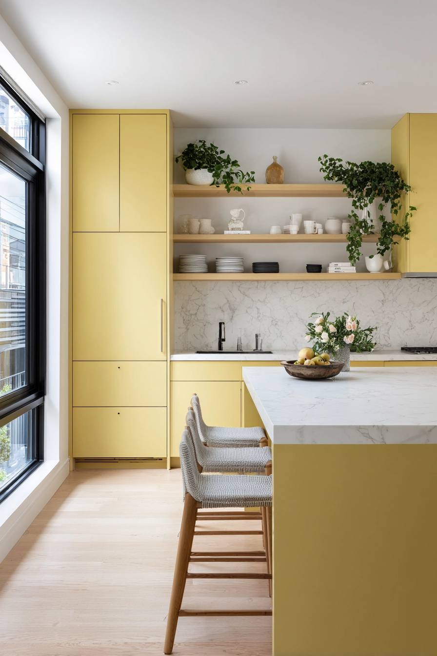 yellow kitchen cabinets 7