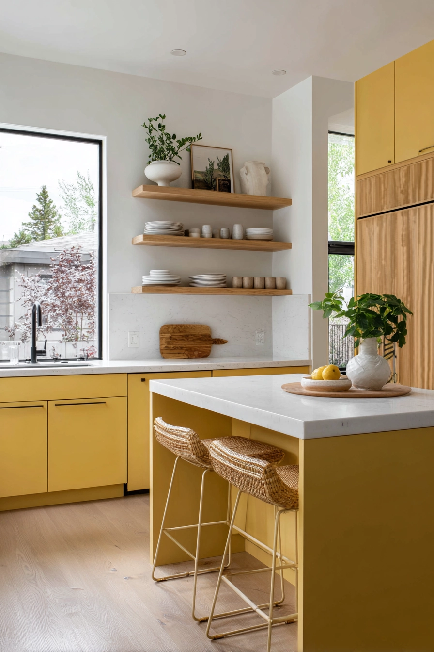 yellow kitchen cabinets 8