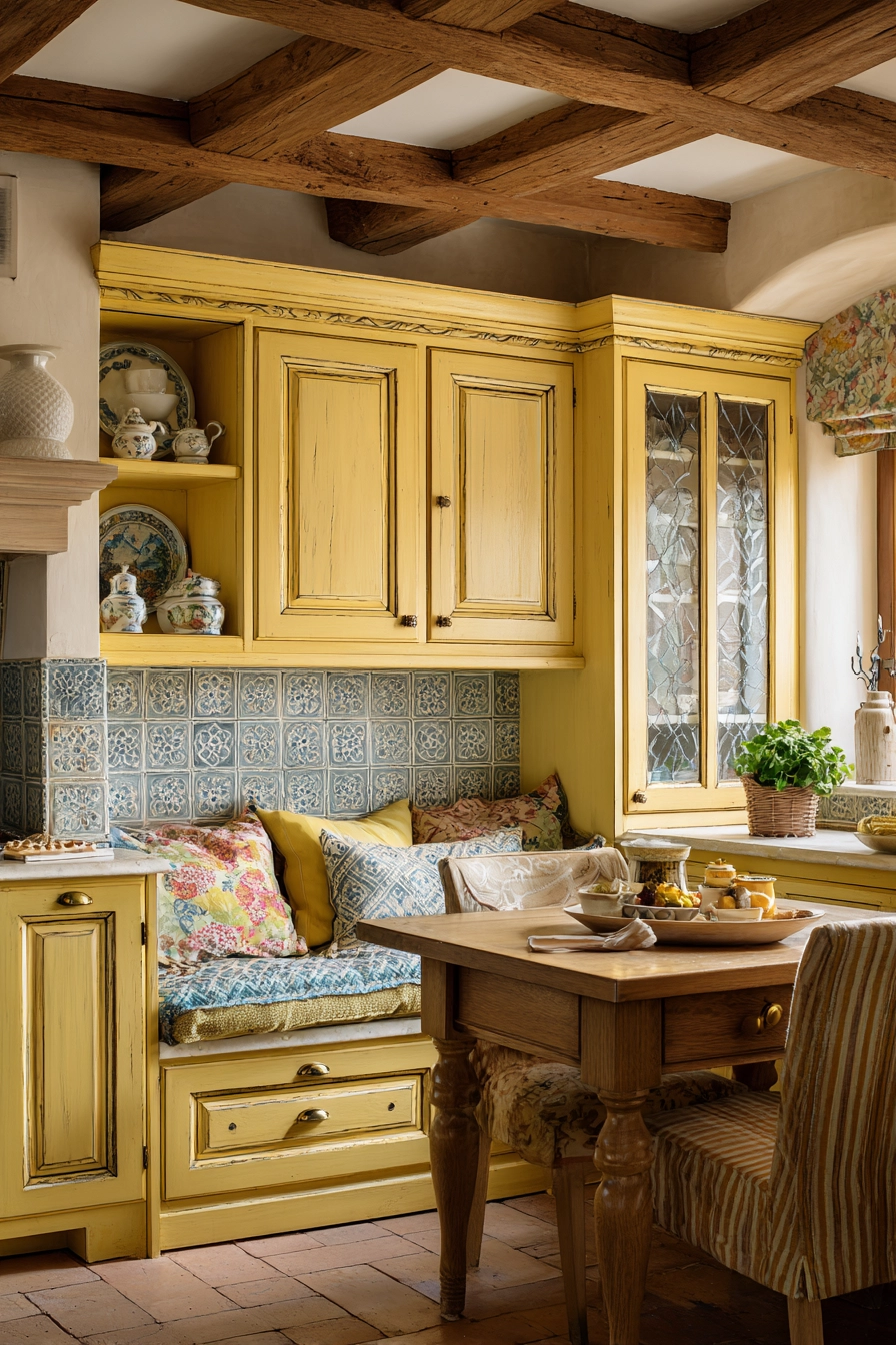 yellow kitchen cabinets 9